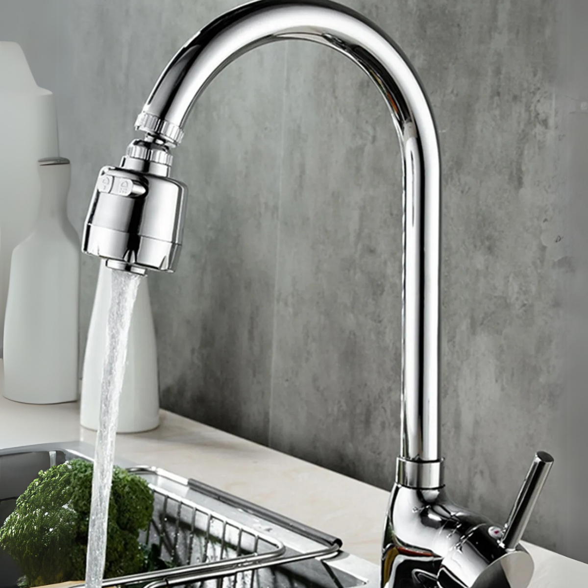 3 Fonksiyonlu Oynar Başlıklı Krom Çubuk Kol Mutfak Evye Bataryası