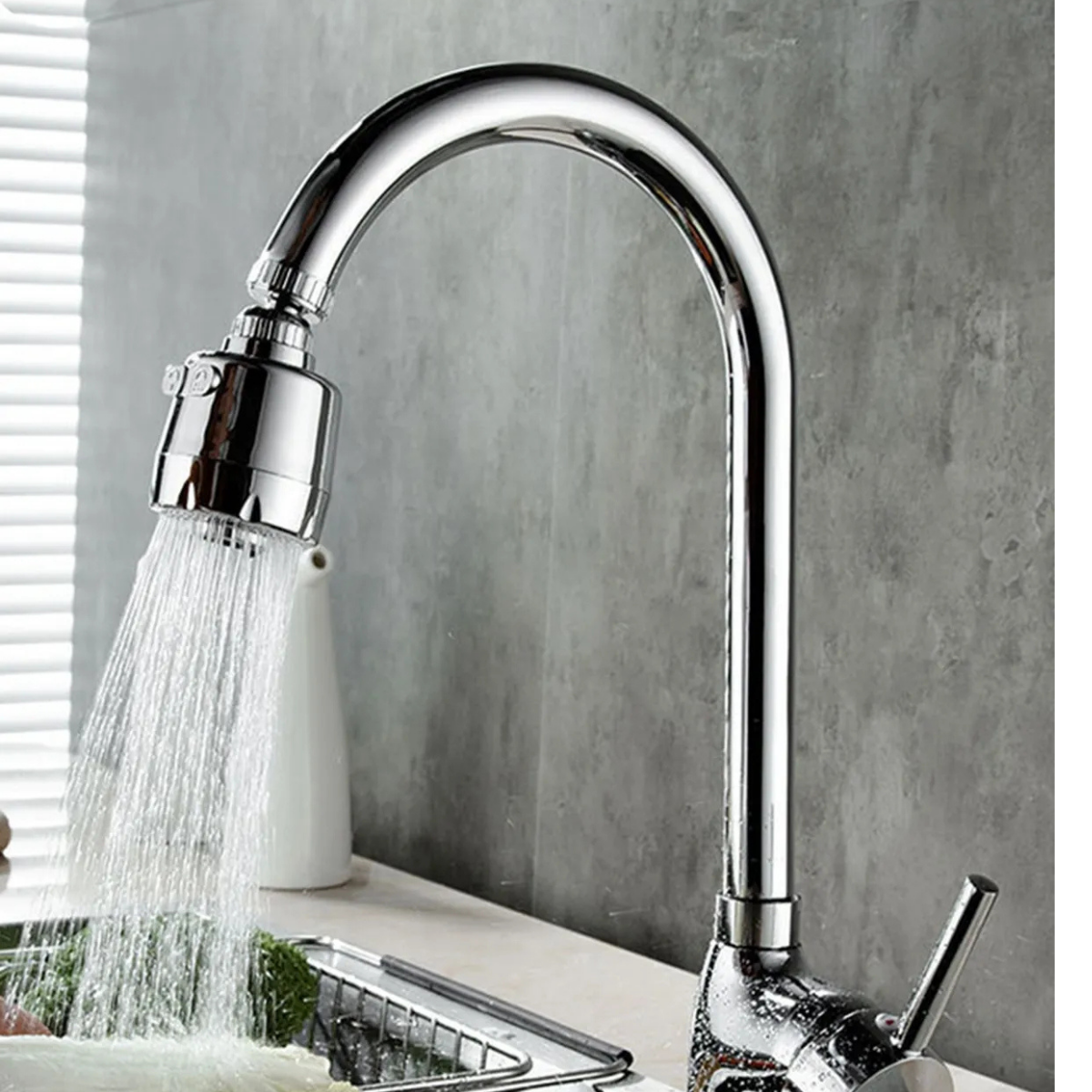 3 Fonksiyonlu Oynar Başlıklı Krom Çubuk Kol Mutfak Evye Bataryası