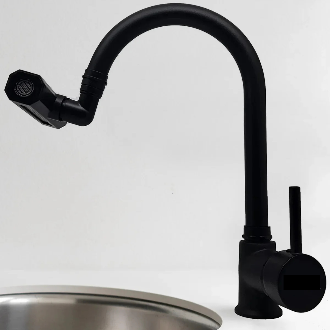 Şelale Siyah 4 Fonksiyonlu Oynar Başlıklı Mutfak Eviye Bataryası