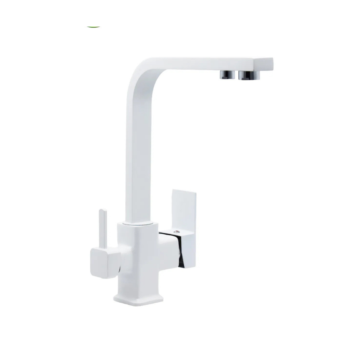 Beyaz 3 Yollu Kare Arıtma Çıkışlı Aç Kapa Mutfak Eviye Bataryası