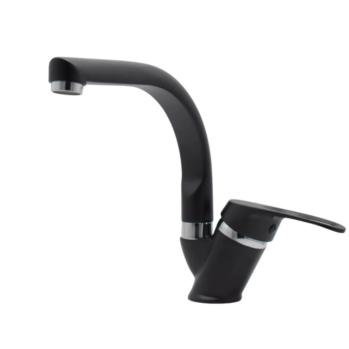 Tyal Siyah Kısa Mix Aç Kapa Banyo Lavabo Bataryası