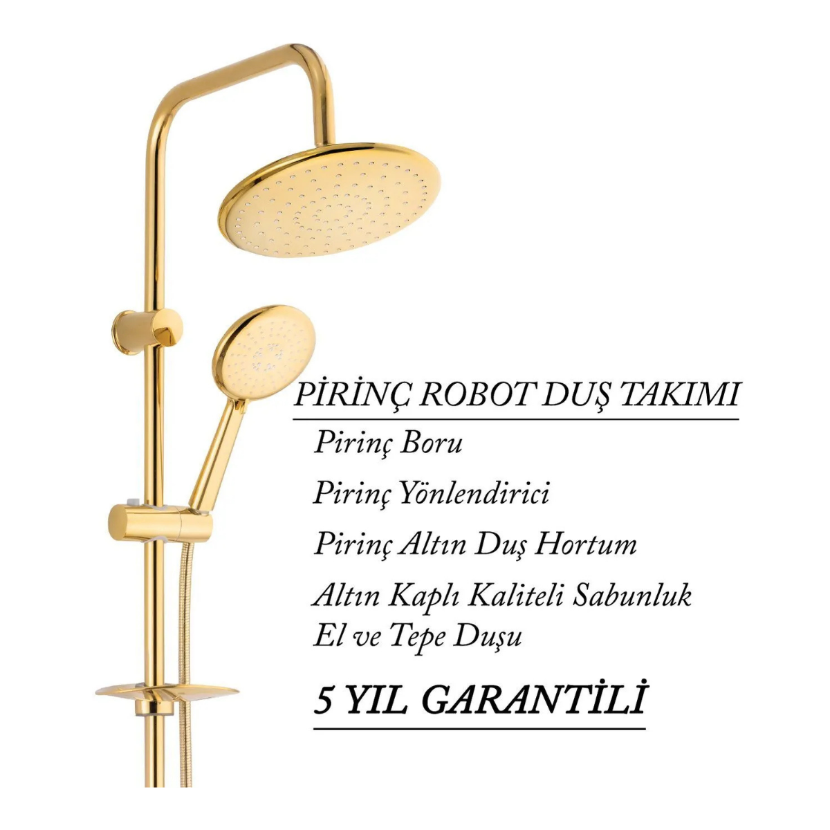 Detroit Altın Banyo Robot Duş Seti Yağmurlama Tepeleme Duş Sistemleri 5 Yıl Garanti %100 Pirinç
