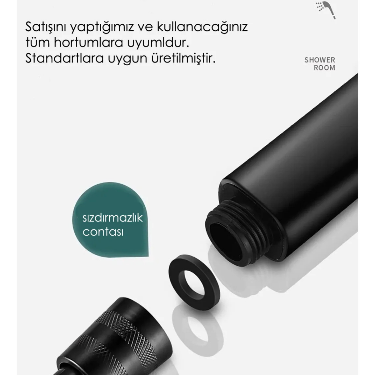 Super Sonic Su Tasarruflu Siyah Turbo Jet Banyo Duş Başlığı El Duşu