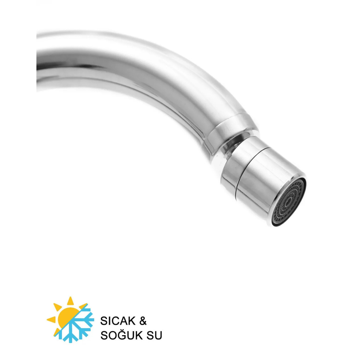 Krom Mix Kuğu Borulu Mutfak Eviye Bataryası Oynar Perlatörlü