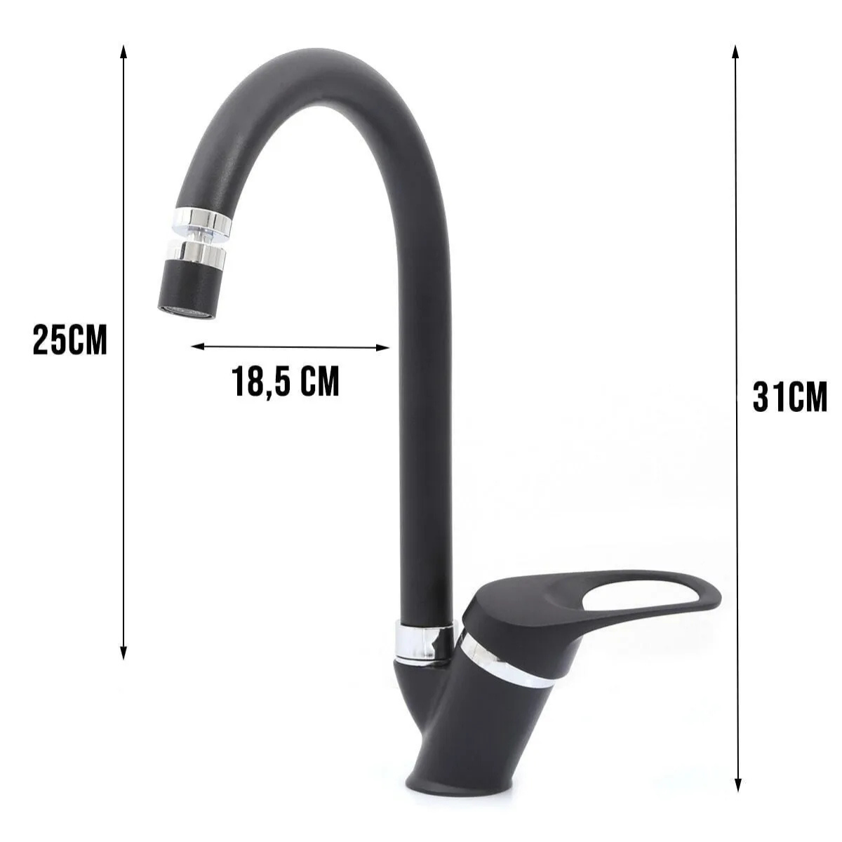 Siyah Mix 3 Lü Banyo Duş Batarya Seti Mutfak Ve Lavabo Evyed