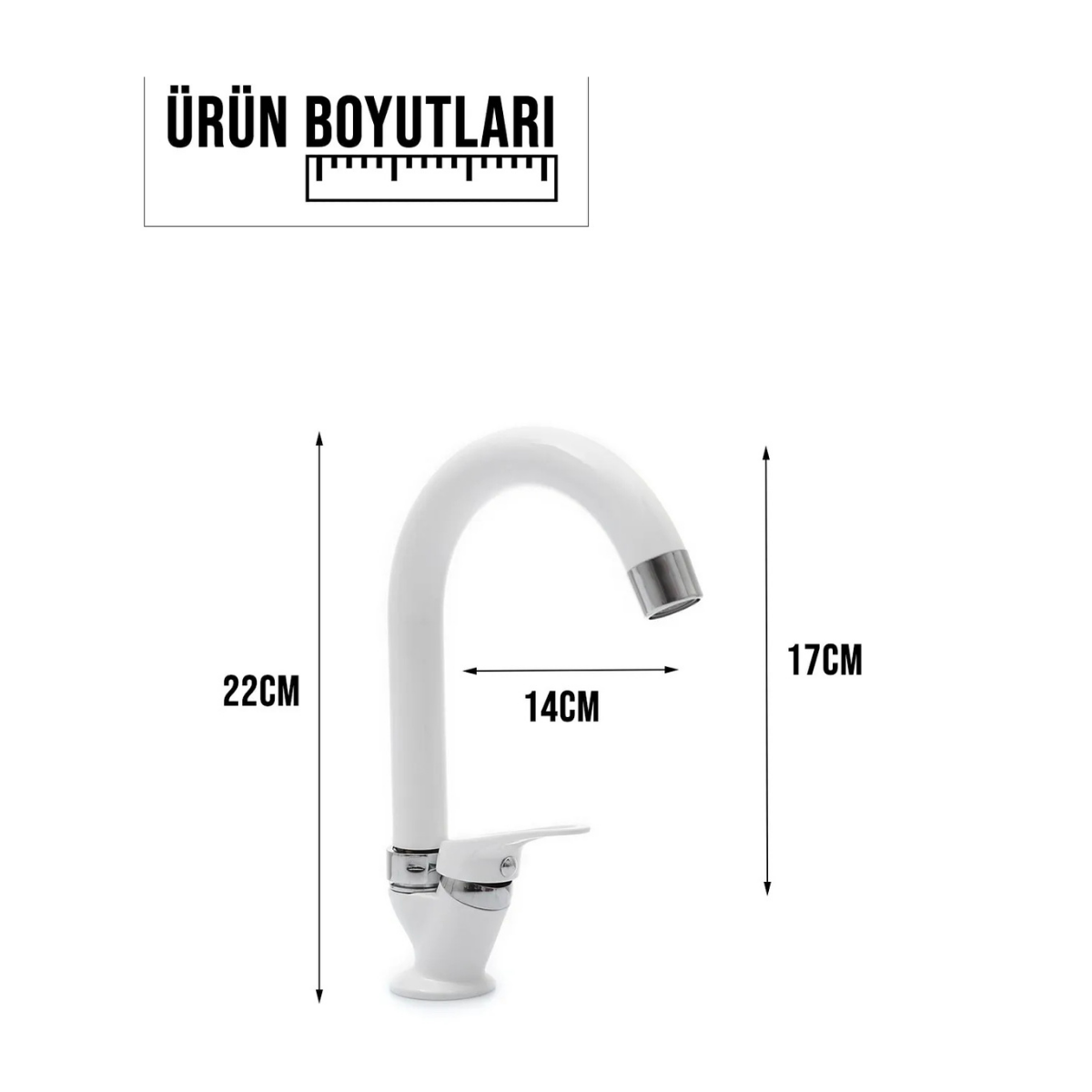 Beyaz Tek Su Çıkışlı Mermerden Mix Lavabo Bataryası Aç Kapa Kollu Garantili
