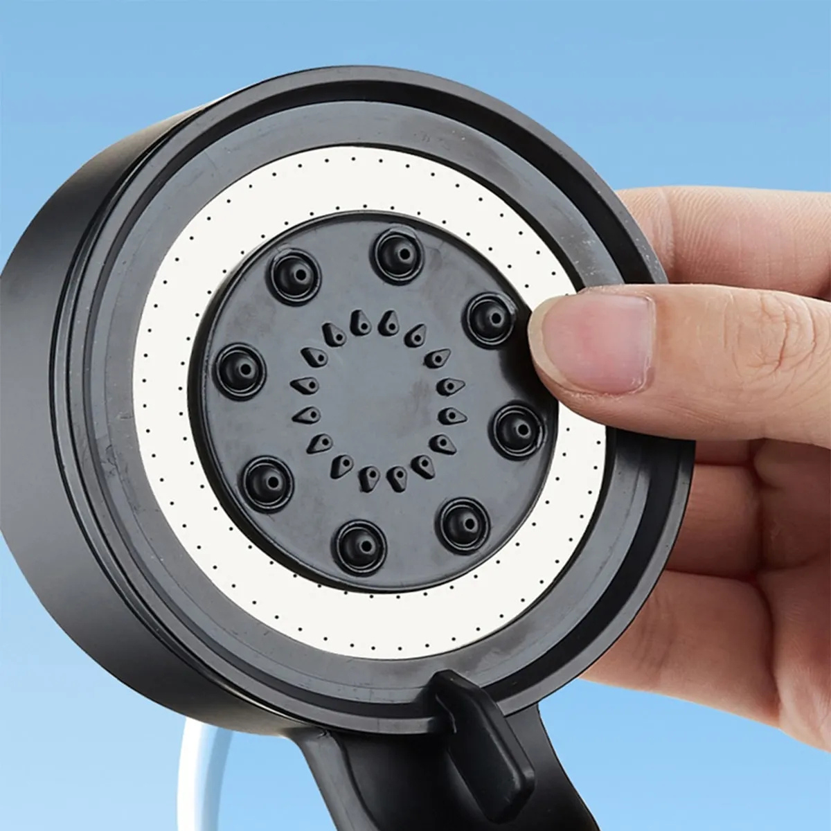 5 Fonksiyonlu Çelik Su Tasarruflu Filtreli Turbo Jet Duş Başlığı Siyah