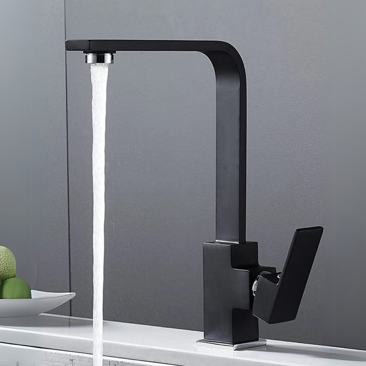 Siyah Kare Banyo Lavabo Bataryası | Modern ve Dayanıklı