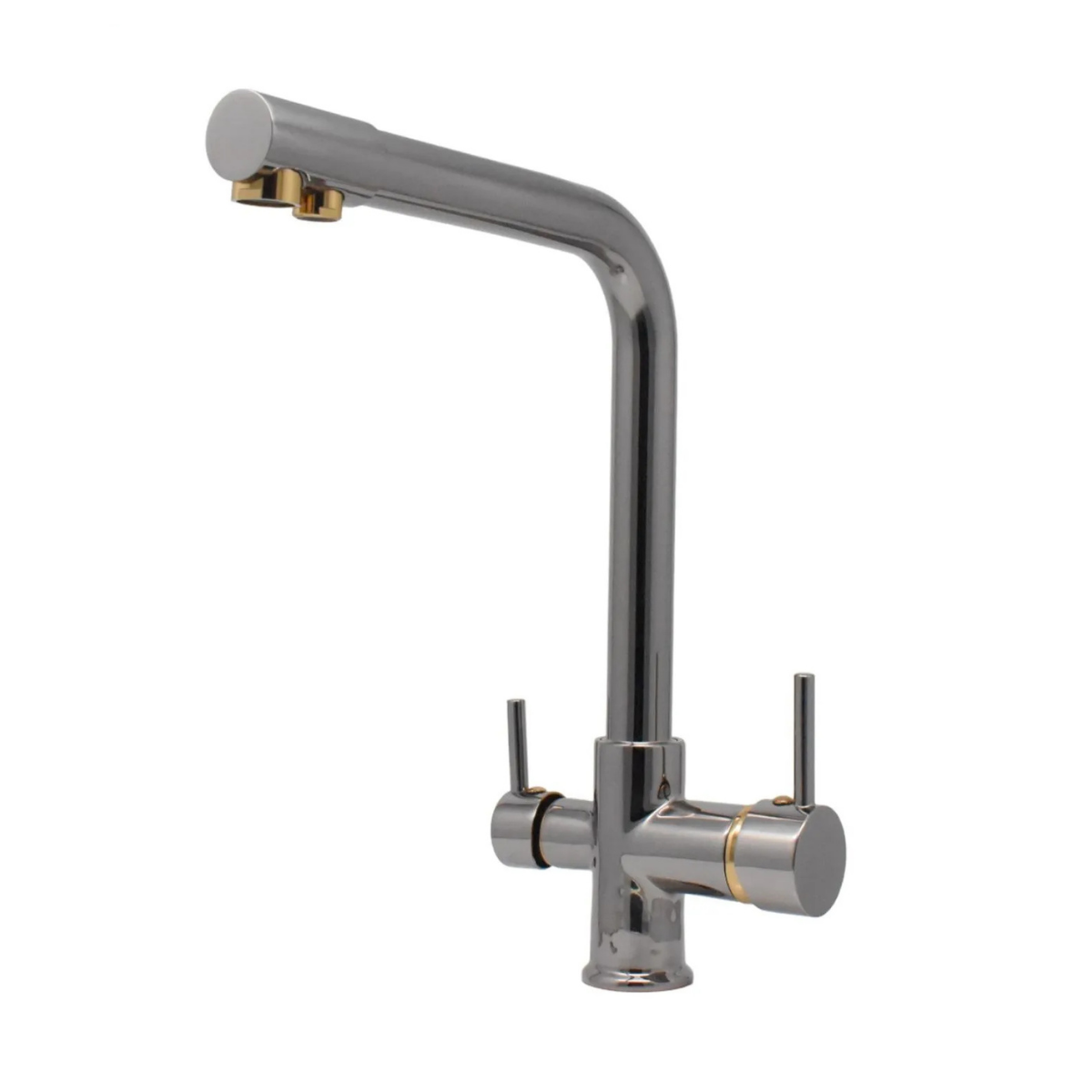 3 Yollu Mutfak Eviye Bataryası Füme Gold Arıtma Çıkışlı Batarya