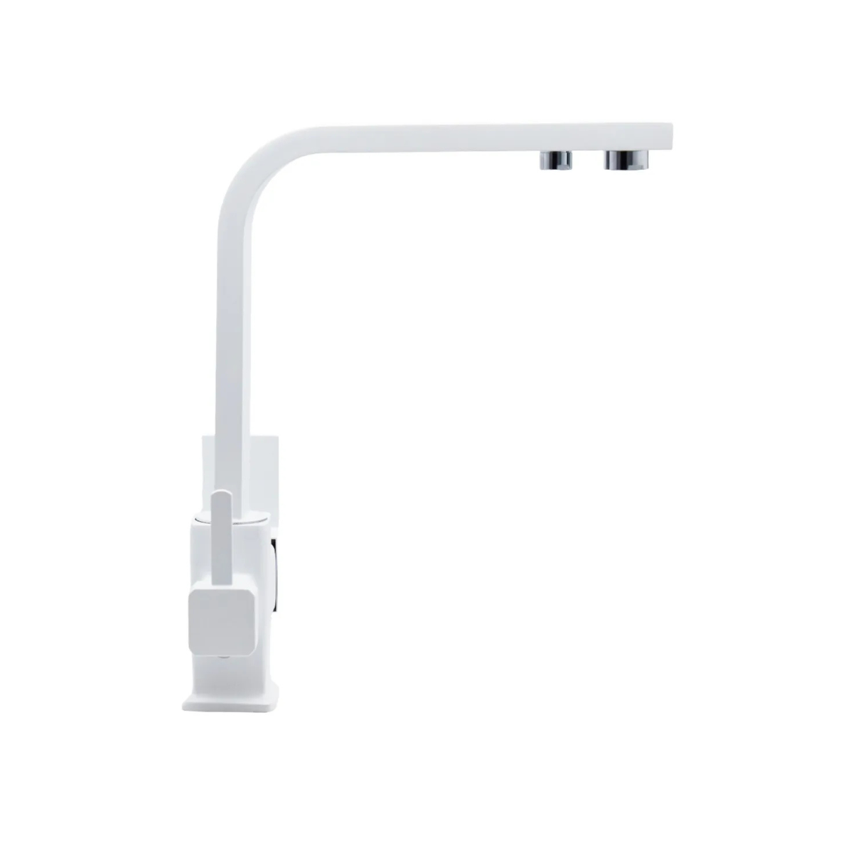 Beyaz 3 Yollu Kare Arıtma Çıkışlı Aç Kapa Mutfak Eviye Bataryası