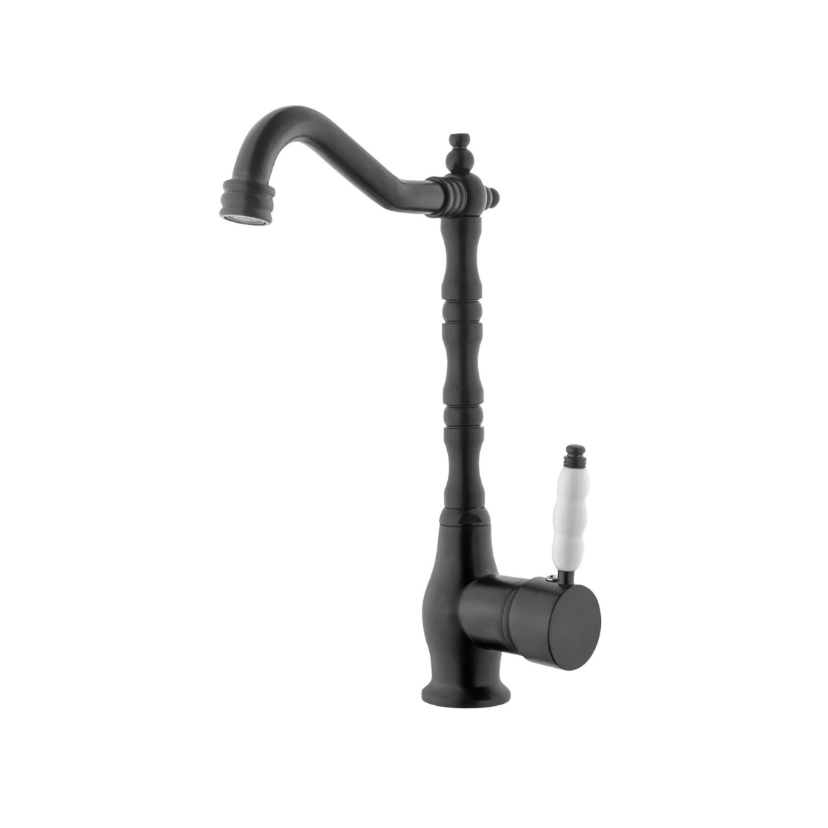 Siyah Rustik Porselen Kollu Aç Kapa Mutfak Eviye Bataryası